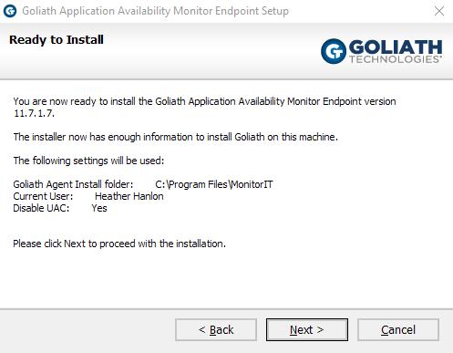 During the installation process, a progress bar will show the progress of