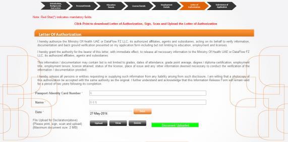 Step Nine On the Letter of Authorisation page, upload a