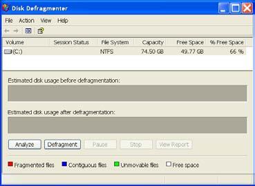 x: a. Select the Tools tab. b. Click to open the Disk Defragmenter dialog box. 3a 3 3b 4. Click. 4 5.
