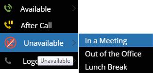 Specify Reason on Logout: If selected, the agent-state menu in the telephony toolbar allows the user to specify a reason while logging out of CTI.