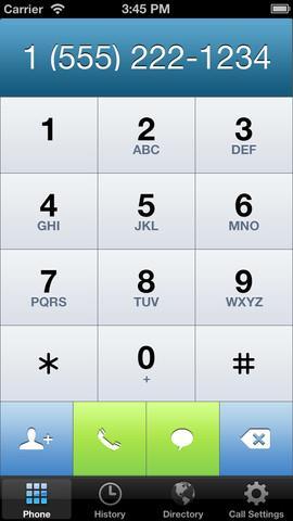 Screenshot 2: iphone client 3.2 Placing a call: iphone 4 1. Enter phone number (Example: 781-555-1212) 2. Tap Call 3.