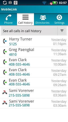 Screenshot 4: Android client 3.4 Placing a call: Android 1.