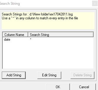 10. Search string will be added in the window. Click OK to exit.