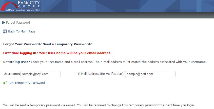 prompted. You will be them prompted to change your password.