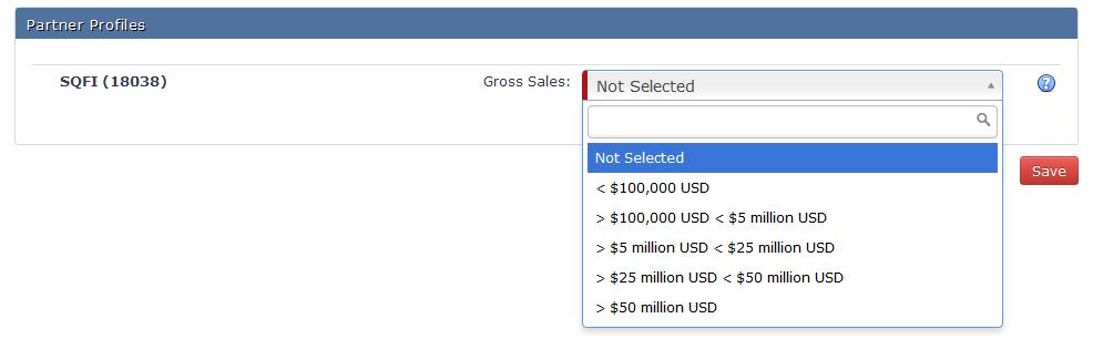 You will be presented with a screen to add your new facility information. Once you enter all the facility information, use the dropdown to select you gross sales and click Save.