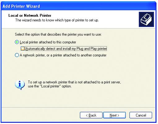 Networking Basics Adding a local printer Click Next Select Local printer attached to this