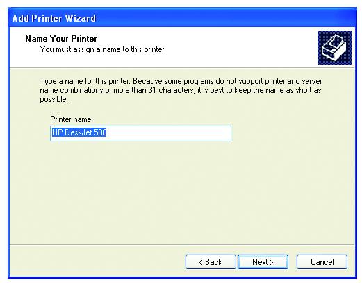 Networking Basics Sharing an LPR printer You can rename your printer if you choose. It is optional.