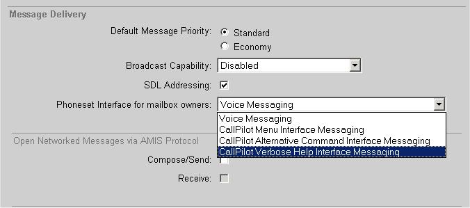 July 2006 Voice Messaging Verbose Help User Interface User Mailbox Classes (Select Mailbox Class) This control item allows creating new types of