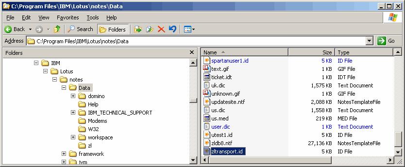 Figure 4.2: zltransport.id 4. Run Notes.exe. 5. Verify that Notes requests the password for the zltransport user.