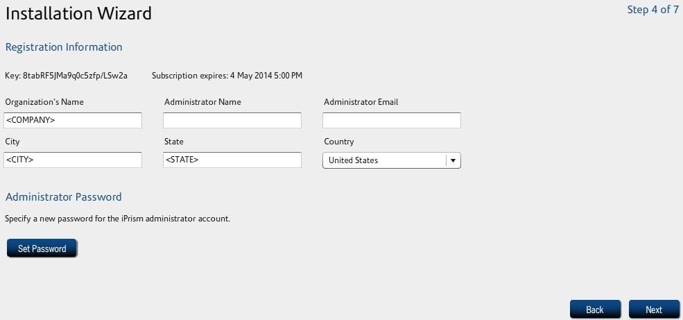 8. Your license key was emailed to you, included as an attachment. Click Browse to locate and upload the license key file, then click Next. Your subscription information is retrieved. Figure 10.