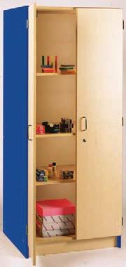 6' teacher storage unit has maximum space for a wide variety of materials. 5-knuckle hinges handle everyday rigorous use.
