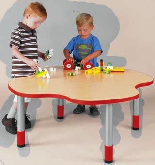 MY PLACE Fixed Height Pearl White or Maple tops with choice of four accent colors. Tot Mate My Place tables give children their own space to work and play.
