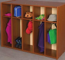 8 locker compartments with double coat hooks, 4 per side. 37W x 36H x 23D Wt.