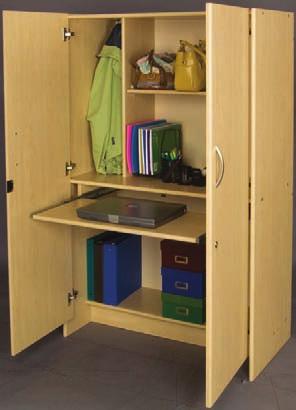 TALL Maple 1 adjustable shelf. 2 locker compartments with double coat hooks. Left hinge door. 19W x 59H x 19D Wt.