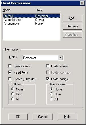 9. Click the Client Permission button and a pop-up window appears.