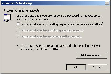 Mark the checkbox for Automatically accept meeting request and process cancellations and click OK 7.