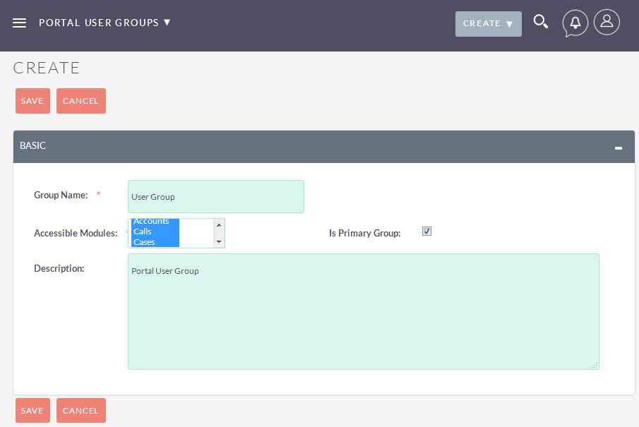 Note: By default Default group will be assigned to a newly created contact record.