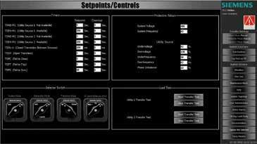 Figure 68 Autothrowover Setpoints/Controls Screen for Main-Tie-Main with Optional Closed Transition The setpoints and timers that are operator configurable are shown below: 9.5.