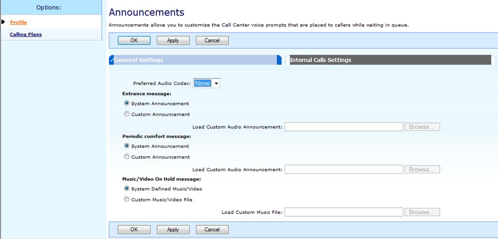 On the Group\Services menu page Click on the required Call Centre to Edit.