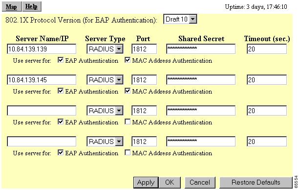 Chapter 8 Setting Up Administrator Authorization Step 3 f. Enter the number of times the access point should attempt to contact the backup server before gi