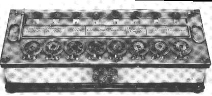 BLAISE PASCAL In 1642 Blaise Pascal, a Frenchman invented a new kind of computing device. It used wheels instead of beads. Each wheel had ten notches, numbered '0' to '9'.