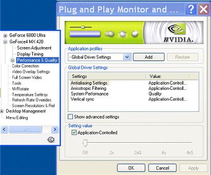 10 NVIDIA Display Menu Showing Both GeForce FX 5900 Ultra