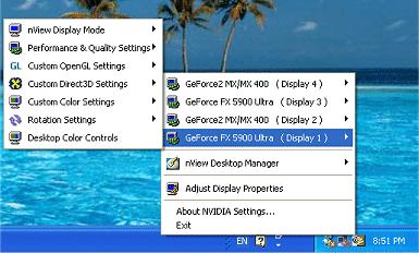 5 NVIDIA Settings Sample Menu 3 Click NVIDIA Display (Figure 3.5) and then select the type of display. The NVIDIA display control panel appears (Figure 3.7).