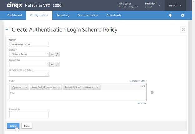 6. Enter a Name, select your Authentication Login Schema profile