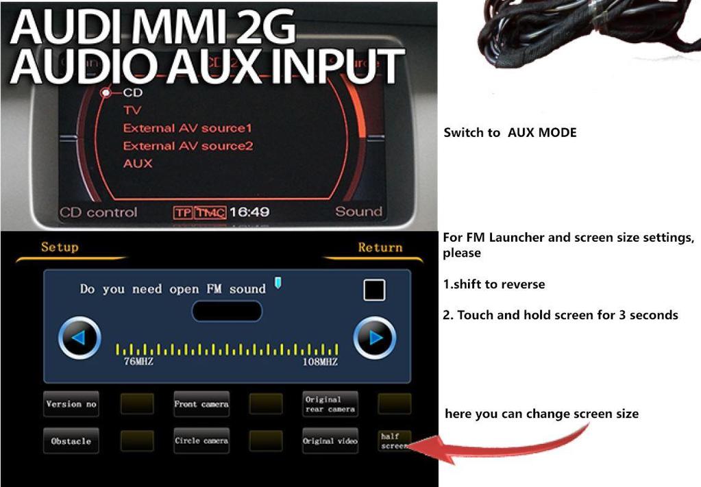FM Transmitter, AUX and