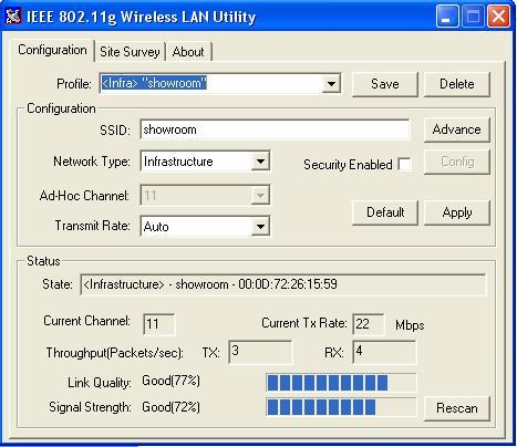 4-2 Use the WLAN Utility The WLAN Utility enables you to make configuration changes and perform user-level diagnostics on your IEEE802.