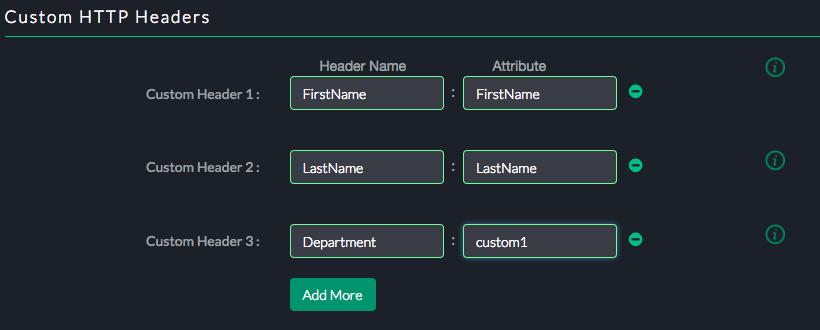 Enter appropriate SAML attribute name(s). See List of Supported Attributes.