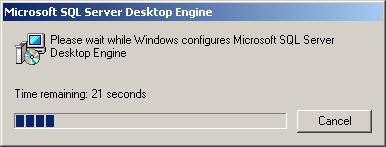 API 1.2 and Microsoft SQL Server Desktop Engine (MSDE) 2000 instance before displaying the Welcome screen FIGURE 3-3.