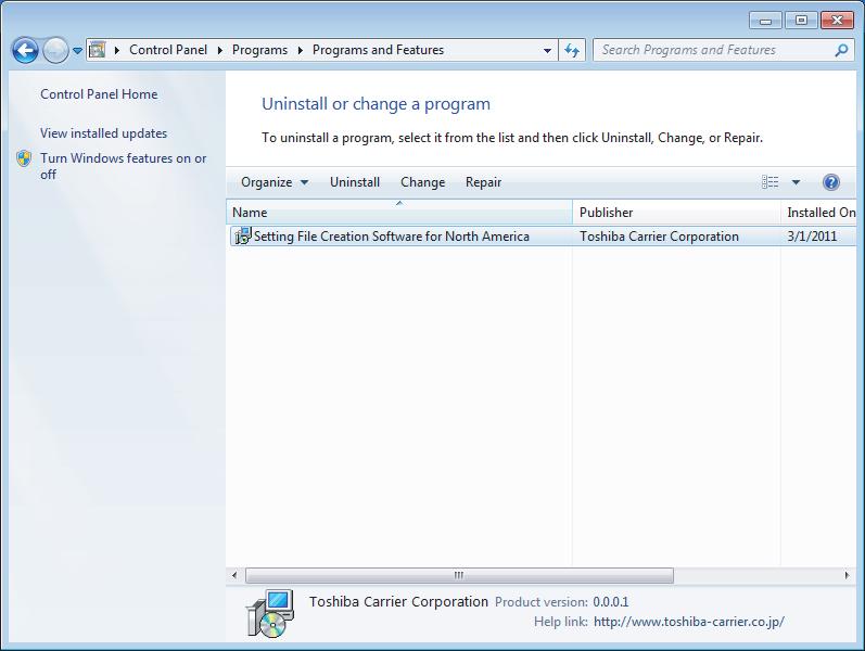 <Windows XP> In Add or Remove Programs of Control Panel select [Setting File Creation Software for