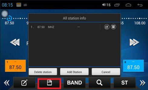 2 Click below red circled button for adding station name or delete station name.