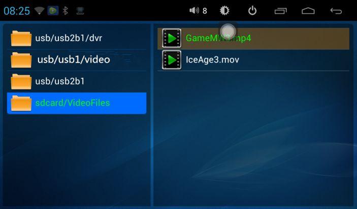 2.8.3 Video Player Customer can choose video from different USB