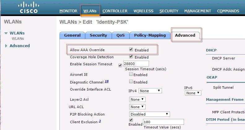 WLC Local Policies Combined with IPSK Just like AVC, mdns or Open DNS profile can be mapped to a local policy for a client with a particular device type.
