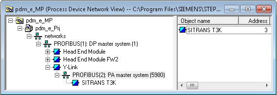 2 Process devices network view In SIMATIC Manager, you call the process devices network view using the menu command View > Process devices