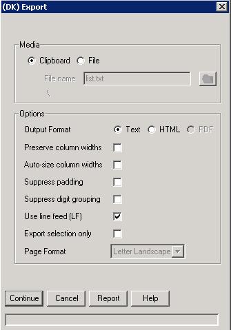 Exporting to Clipboard Several options: 1.