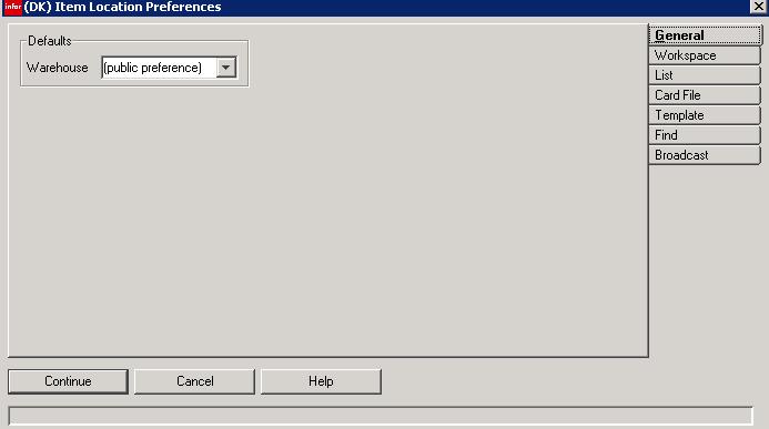 Preferences Objects General- depending on the