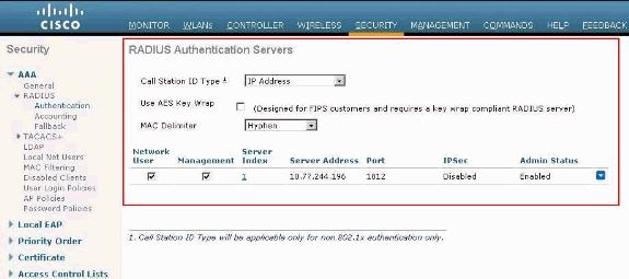 Configuring WLAN with RADIUS Server Now that the RADIUS server is configured on the WLC, you need to configure the WLAN to use this RADIUS server for web authentication.