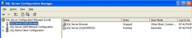 7. Click on the plus sign beside SQL Server 2005 Network
