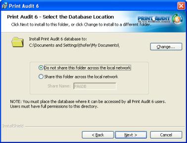 Step 8: Install Database Communicator Print Audit 6 uses a component called the Database Communicator to facilitate communication between the database and