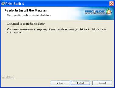 Step 13: Installation Complete Print Audit 6 will inform you when the installation has completed.