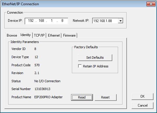 User Reference Guide EIP ET200 Configuration Tool 2.3.2 TCP/IP Object Parameters The TCP/IP tab allows you to view/set various adapter TCP/IP parameters of the adapter.