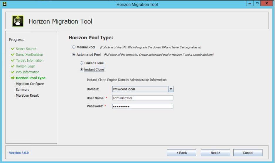Select PVS image store path and disk which will be used to migrate.