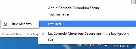 Run Chromium Browser in the Background and Accelerate Performance Some extensions and apps continue to run after you have closed Comodo Chromium so they can continue to deliver their services to you.