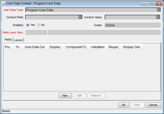 Chapter 3: Configuring User Data The Results tab lists the available user data types. 5. In the User Data Type column, double-click Program User Data.