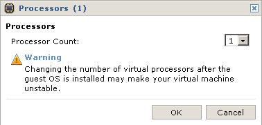 Chapter 5 Editing an Existing Virtual Machine s Configuration 4 Click Edit. The processor configuration page appears.