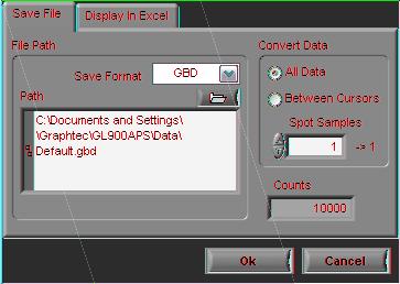 Convert then Save This function is used to convert and save the data being replayed or to display it in Excel format. 1 2 4 3 No.