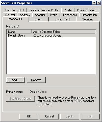 Appendix 4 Configuring groups in Active Directory Make a user a member of a group 1. From the Start menu, select Active Directory Users and Computers. 2.